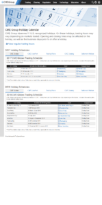 Day Trading Holidays 2017/2018